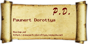 Paunert Dorottya névjegykártya